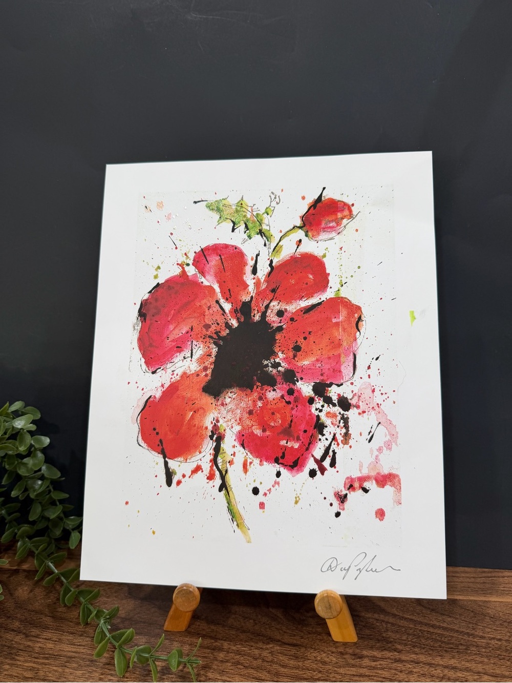 Watercolor Red Floral Art Print. Named “ABSTRACT POPPY” by Dominic Pangborn.